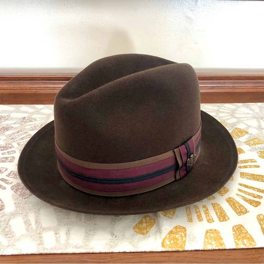 Biltmore Brown Governor Fedora; sz 7 3/8” US